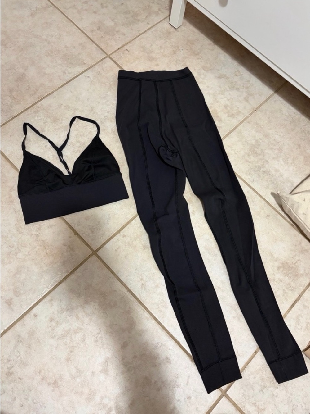 lululemon athletica Black High-Waist Seam Leggings with Matching Bra
